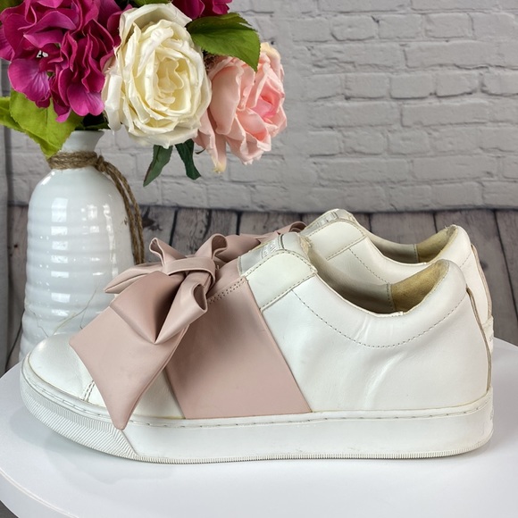 SKETCHERS STREET LOS ANGLES RISE FIT TECHNOLOGY White Soft Pink Leather Sneakers - Picture 4 of 17